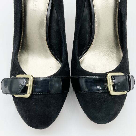 Antonio Melani Round Toe Platform Suede Leather Pumps Black 9.5 - Picture 3 of 10